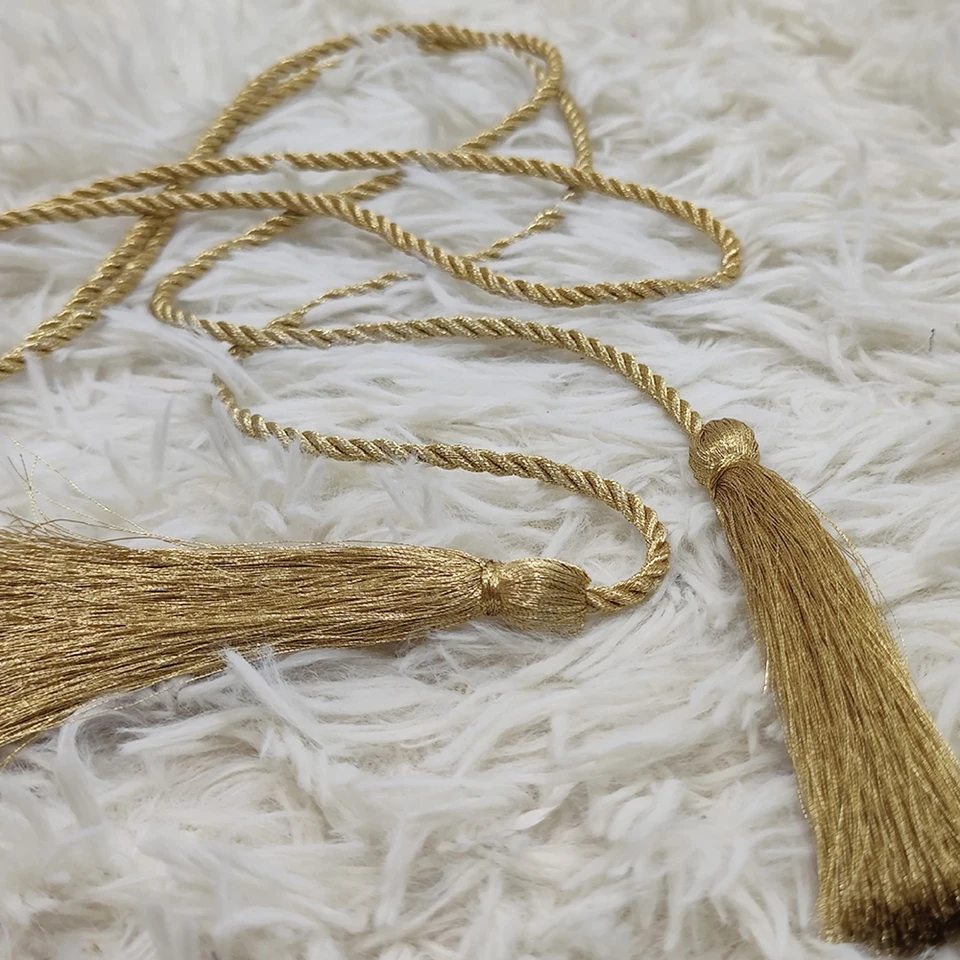 Siskakia Gold Tassel pásový pás Braid Braid pre ženy moslim zdobený pás retiazka 170 cm pás lana Lady Tassel Sash Belt 2021