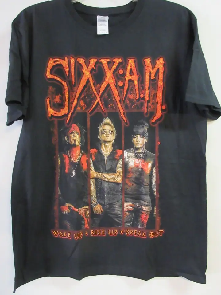Sixx AM oficiálny obchod s turné Merch 2016 koncert Nikki Sixx Hudobná košeľa Veľká