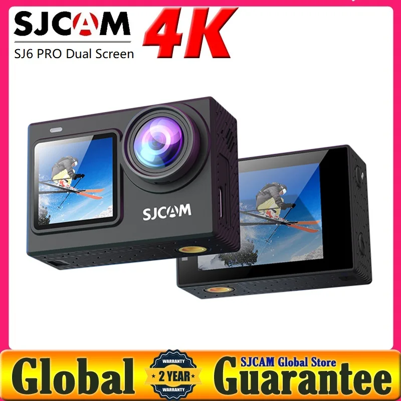 SJCAM SJ6 Pro Duálna obrazovka 4K akčná prilba Sports DV Camera Weproof 4K 60 FPS Duálna obrazovka 6-osi Gyro stabilizácia 165 ° FOV