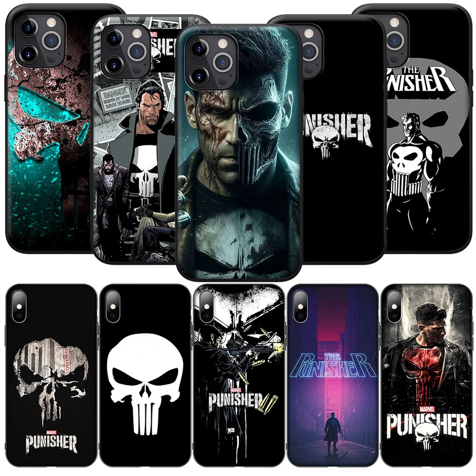 SK156 Marvel Punishers Skull Phone Soft Case pre Samsung Galaxy A15 S10E S9 S8 S7 Poznámka 20 10 9 8 plus Lite