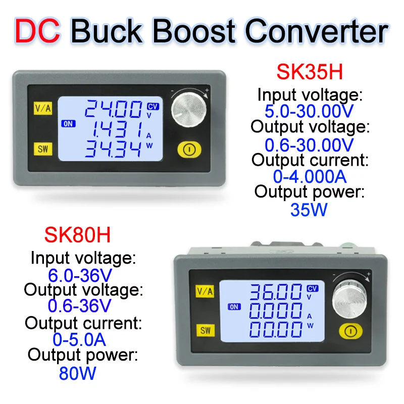 SK35H/SK80H 35W/80W CNC DC DC Buck Boost Converter Nastaviteľné regulované napájacie napájacie konštantné napätie Krok nadol Modul