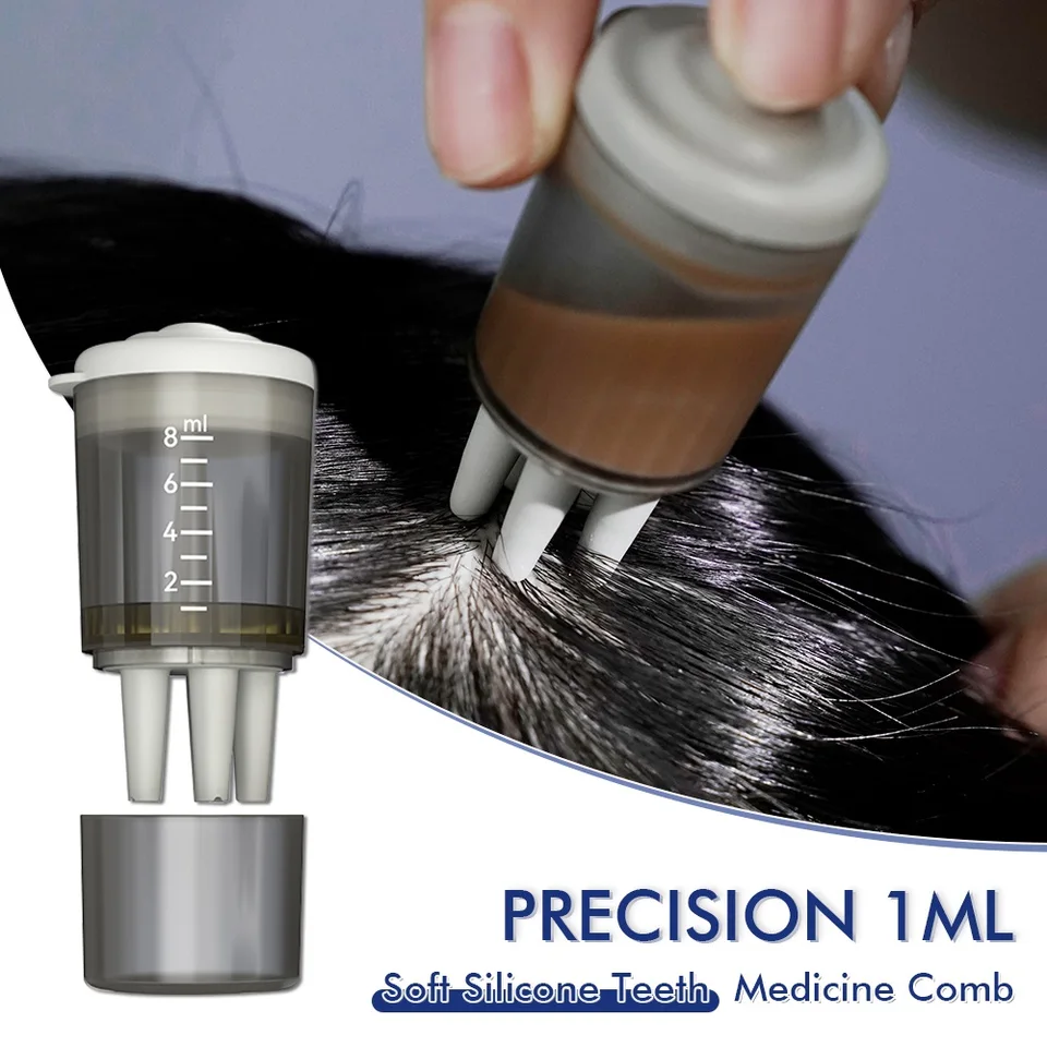 Skalp Aplikátor masáž hrebeň pre hlavu Rast Hair Restovitá tekutina Sérové ​​olejové kefka Nourish Hair Roots Comp