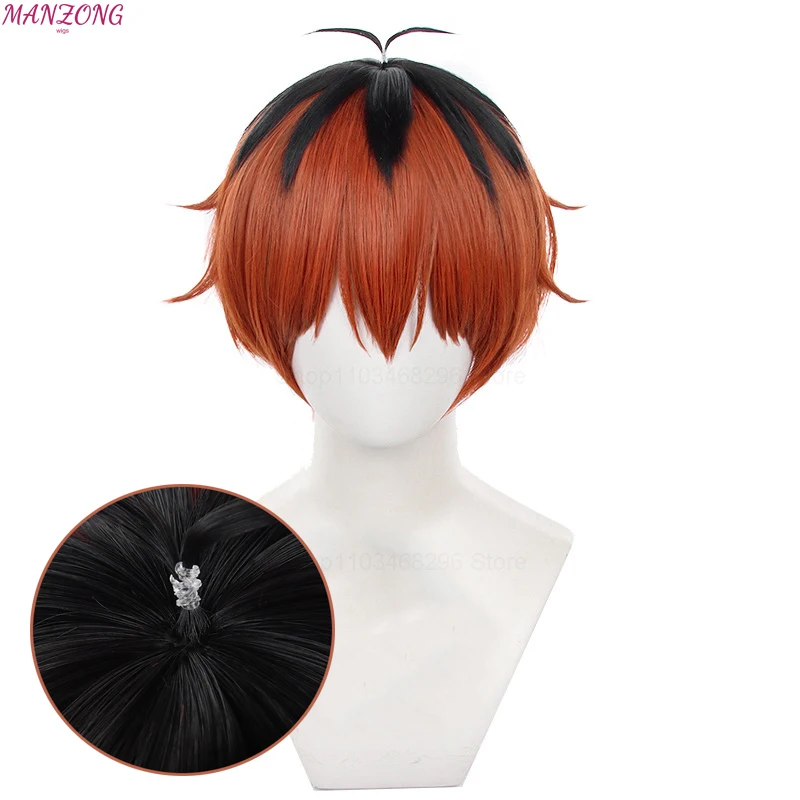 Skalp Top！ Stark Cosplay parochňa 30 cm čierna oranžová hnedá parochňa Cosplay anime cosplay parochne