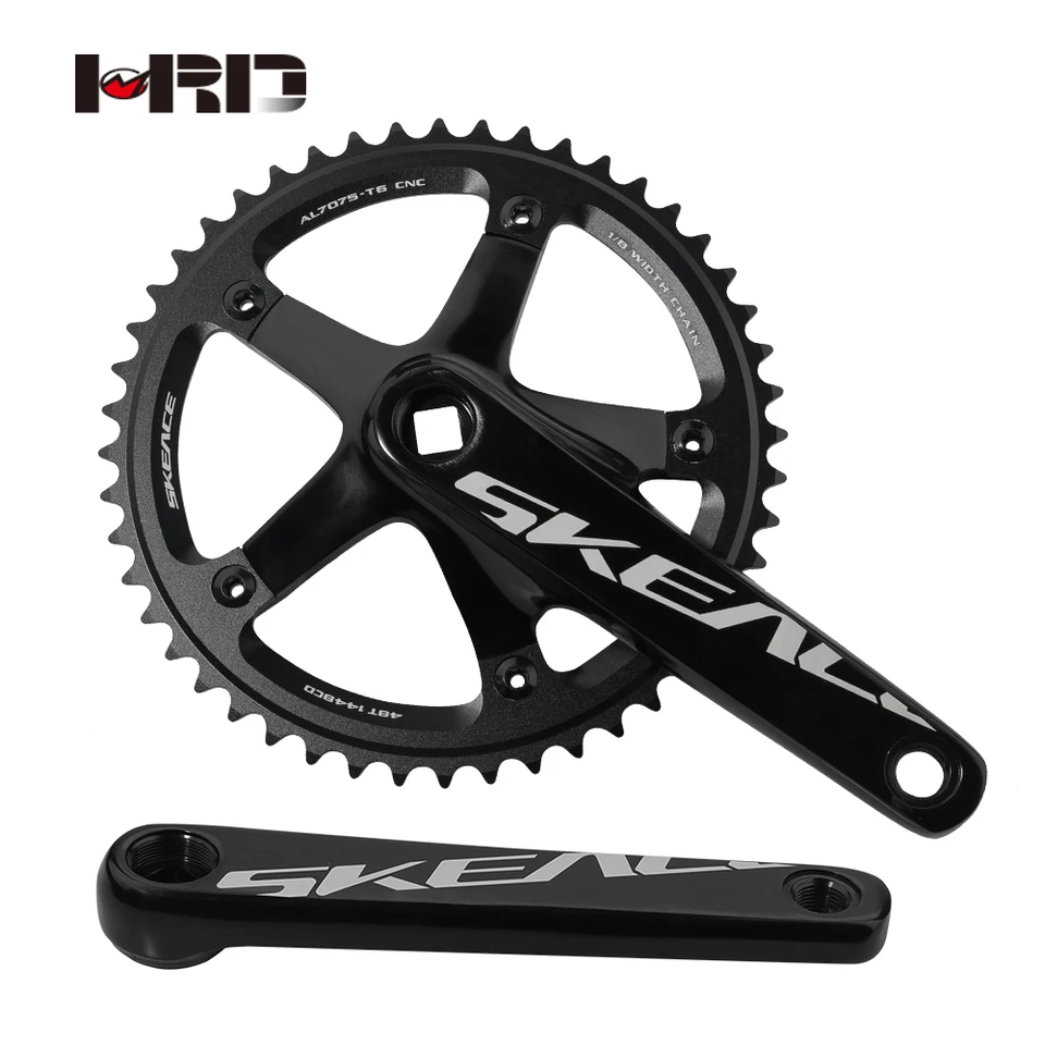 SKEACE ALLOY Zliatina zliatiny Crankset pevné prelomové kľuky 48T 165 mm BCD144 Zubná doska s jednou rýchlostnou opravovou prevodovkou bicykelový bicykel koleso bicykel