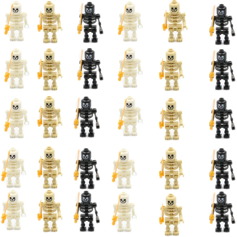 Skeleton Pirate Soldier Medieval Castle Knight Warriors Building Building Strong Orcs Figures Collection Hračky pre deti dary
