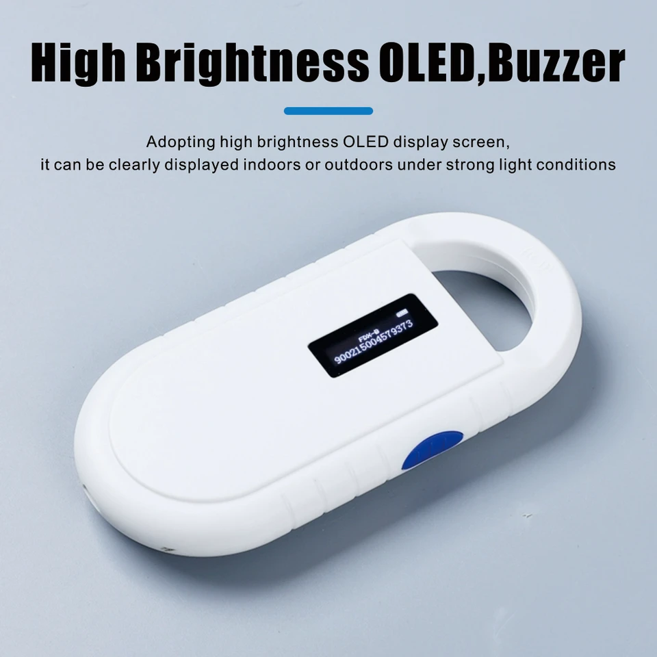 Skener ID PET 134.2KHz Chip Transponder FDX-B Pet Scanner ISO11784/5 Animal ID USB Dog Cat Horse Randheld Microchip Reader