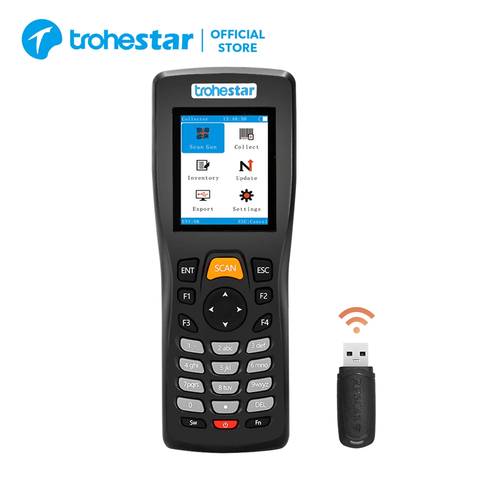Skenery bezdrôtových čiarových kódov 1d 2d qr čiarový kód na čítanie vreckového inventára USB inventár counter cudzinec Collector Lettore Codice A Barre