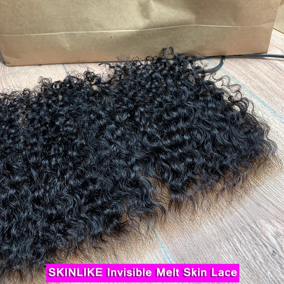Skin ako skutočný HD čipkovaný čarodejnícky čestný kožu hlboko kučeravé neviditeľné HD Lace Uzatvo iba 7x7 6x6 Deep Wave Curly Wave Wave Ľudské vlasy