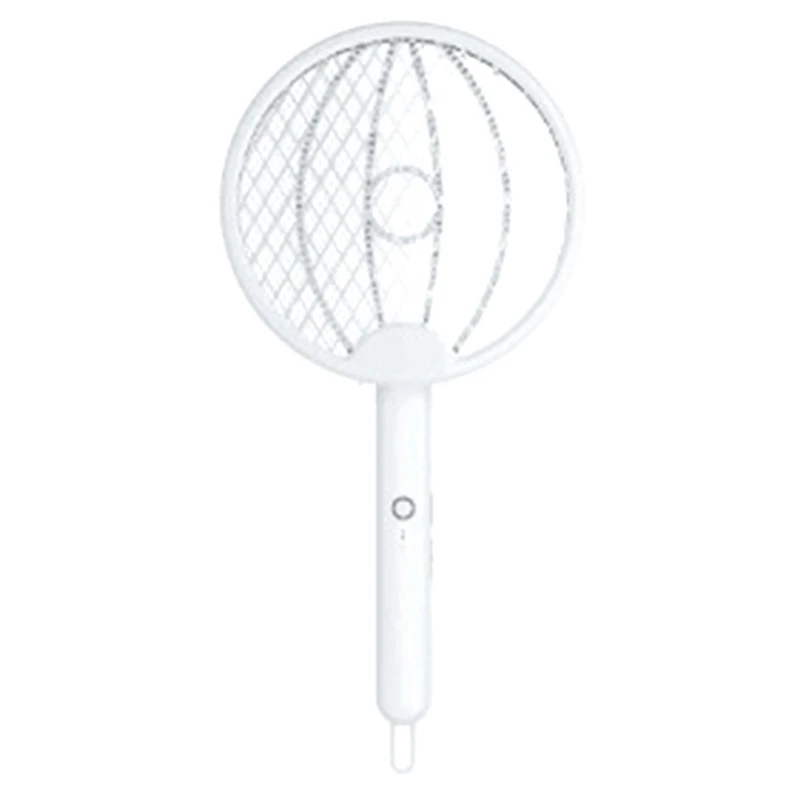 Skladacia elektrická muška komár Swatter raketa komár ZAPPER BUG RAKETA RAKETA ČÍTAJAJNA PRE VNÚTORNÁ VLASTNÁ BIELA