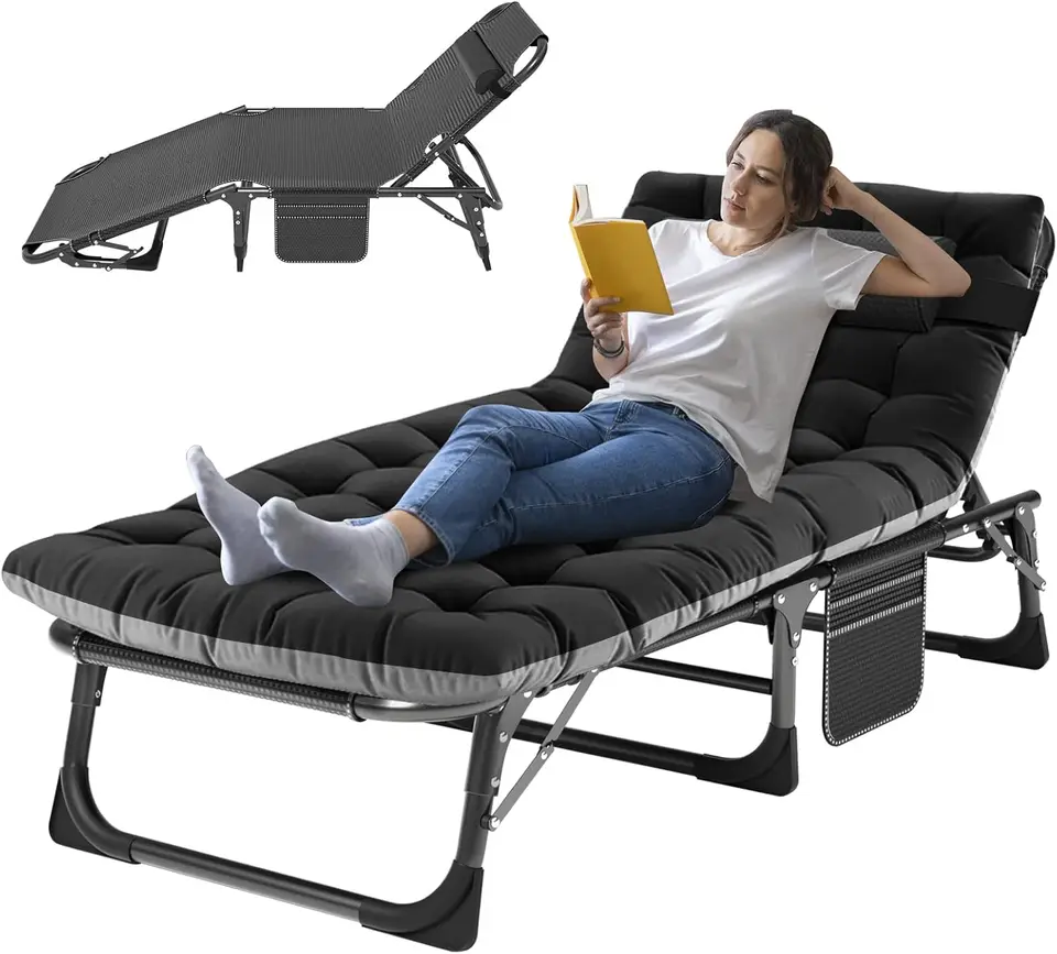 Skladacia kempingová detská postieľka s rohožou pre dospelých, nastaviteľné ťažké vonkajšie posteľ, 1200 d vrstva Oxford Travel Cots Cots