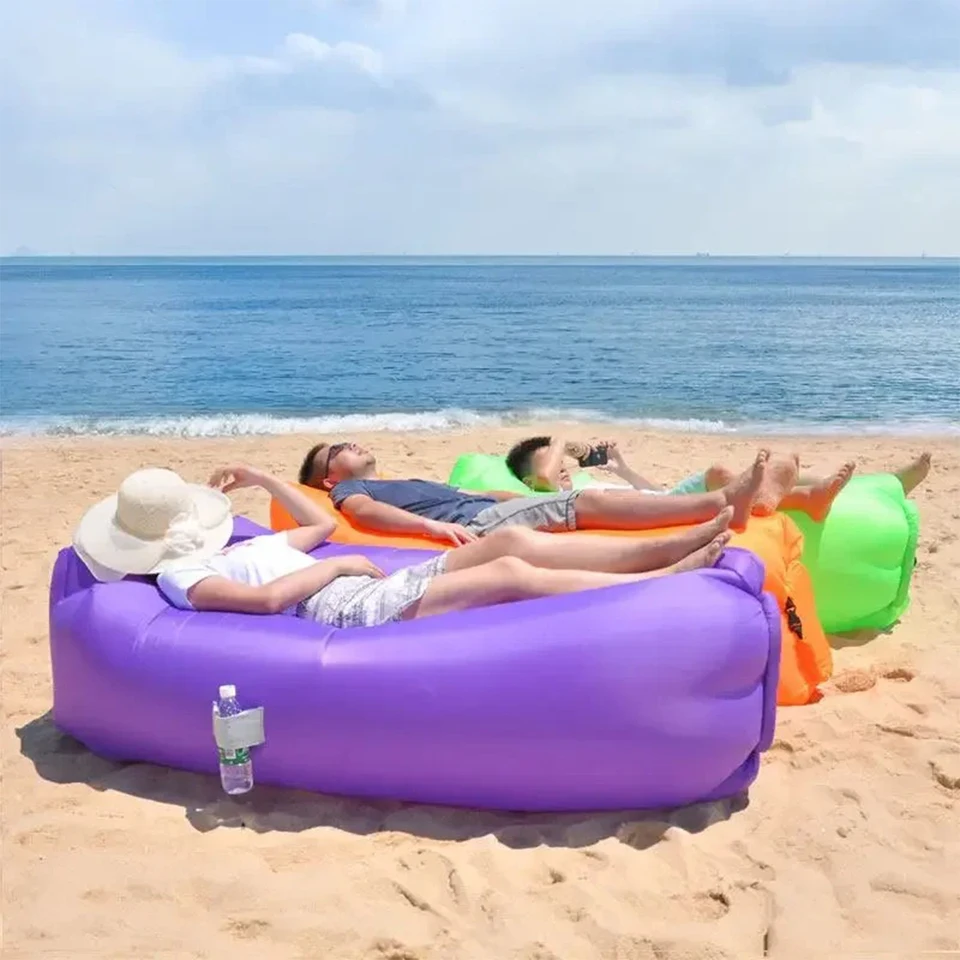 Skladacia lenivá nafukovacia pohovka vonkajšia kemping prenosná vzduchová posteľ Bean Bag Beach Park Hudobný festival koncert koncertu vonkajšie prevodové vybavenie