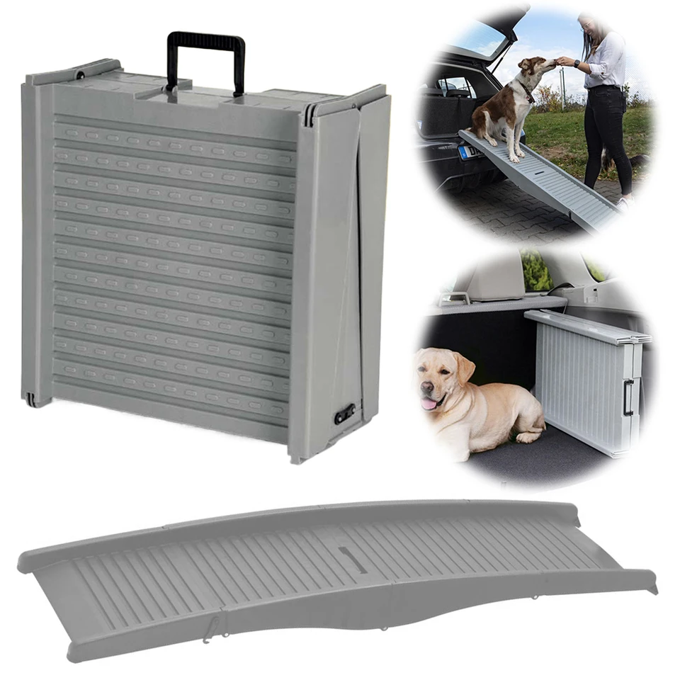 Skladacia rampa psov, ktorá nie je šmykľavým kobercovým povrchom Extra Wide Wide Schody psa 59x15,8 palca Prenosná rampa pre psov pre stredné a veľké psy sa dostanú do auta