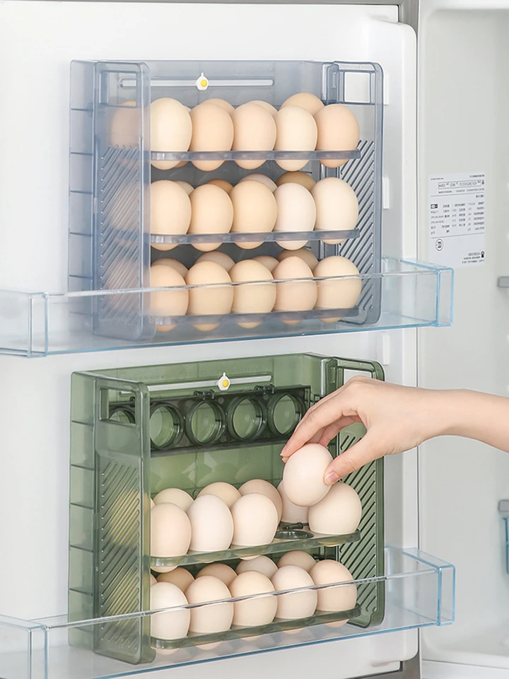 Skladacia vaječná chladnička Skladovacia skrinka Storage Storage Box Outovanie chladničky Organizátor Food Cytle DispenSer Kitchen Storage Boxes