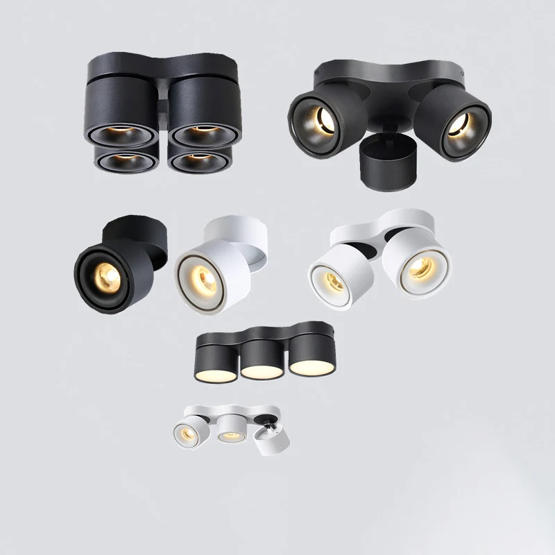 Skladacie otáčanie stmievacie lišty LED Downlighty 10W 15 W stropné LED stropné svetlá AC85-265V LED stropné žiarovky Vnútorné osvetlenie