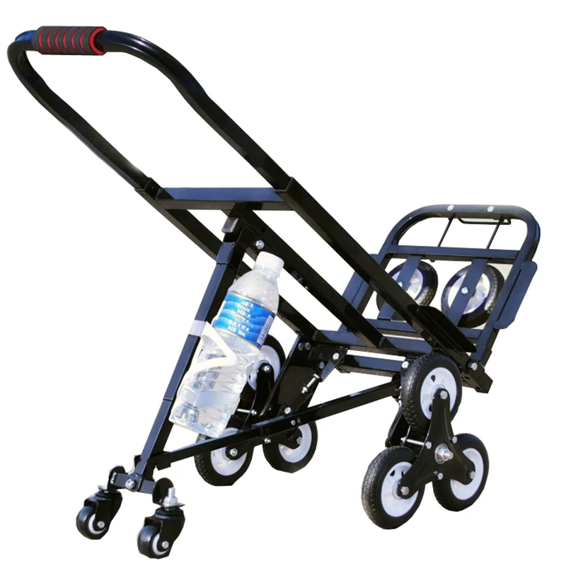 Skladacie prenosné schodiskové lezenie ručný nákladný automobil batožinový vozík Handcart Handcart batožinový vozík so 6 kolesami a 2 záložnými kolesami s 2 kolieskami