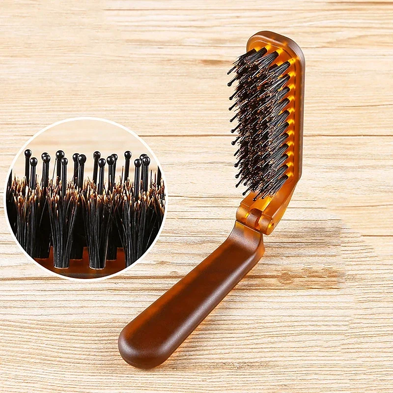 Skladacie vlasové hrebeň prenosné kance štetiny vlasy na vlasy masáž hlavy kefy na hlave Massager Cestovné hrebene na vlasy styling