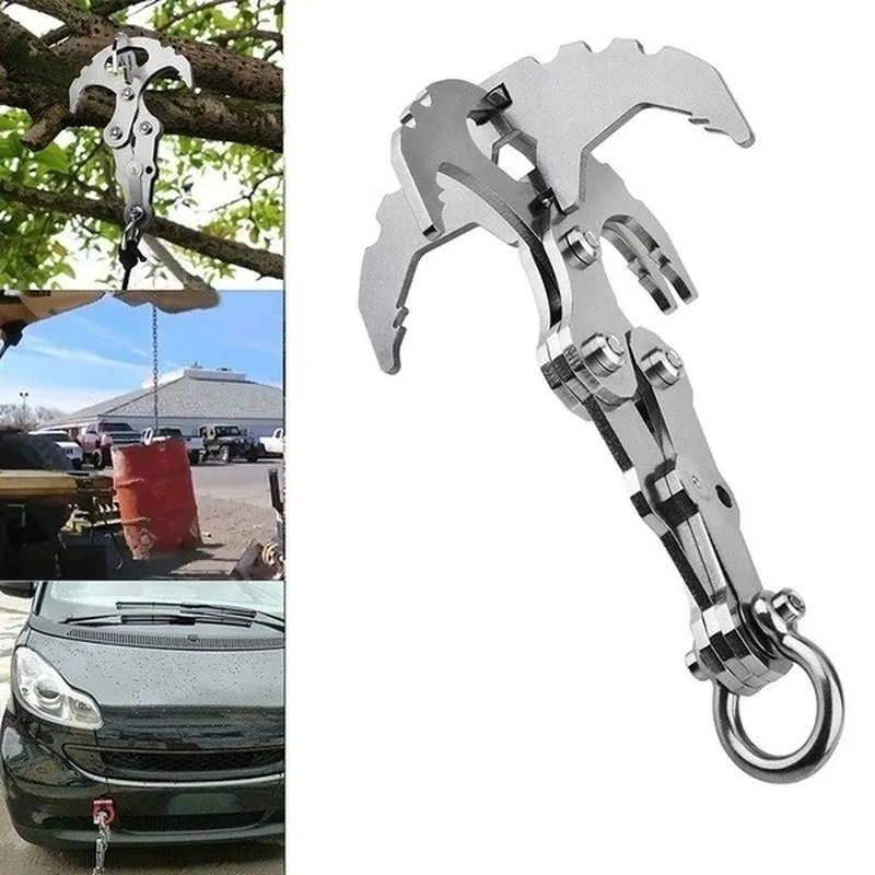 Skladací drapák Háčik Multifunkčné prežitie z nehrdzavejúcej ocele Vonkajšie lezenie Claw Carabiner Camping Gear Gear Multitool EDC Gear