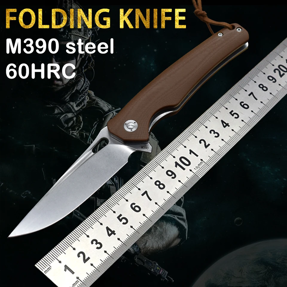 Skladací nôž M390 Práškový oceľový vrecko Outdoor Camping Combat Knife Utility Tool Prežitie Knife Rescue Nôž ovocný nôž EDC