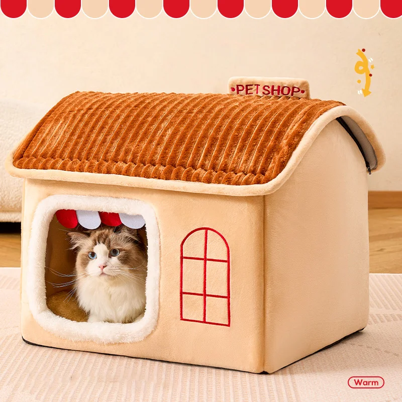 Skladací psí dom chovateľská stanica rohož pre malé stredné psie mačky zimné mačacie posteľ hniezdo Pet Pets Pets Pets Pets Puppy Cave pohovka