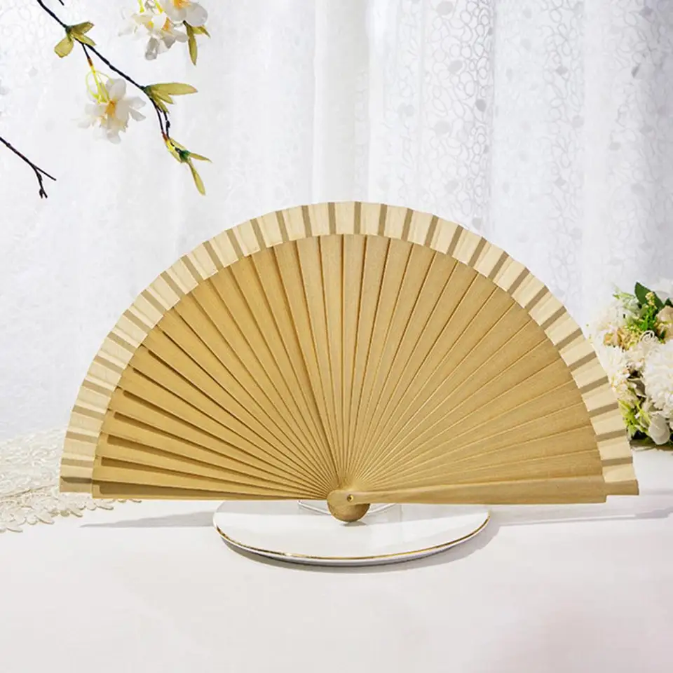 Skladací ventilátor Hladký otvor/zatváranie Plain Classical Art Texture Stage Decorácie Dance retro ručné izby dekorácie chladenie