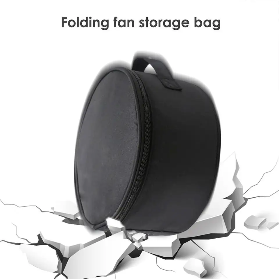Skladací ventilátor Storage Bag Shock odolný voči okrúhlemu kozmetickému rukoväte zipsov zips s príslušenstvom pre telefón Vonky J3Z5