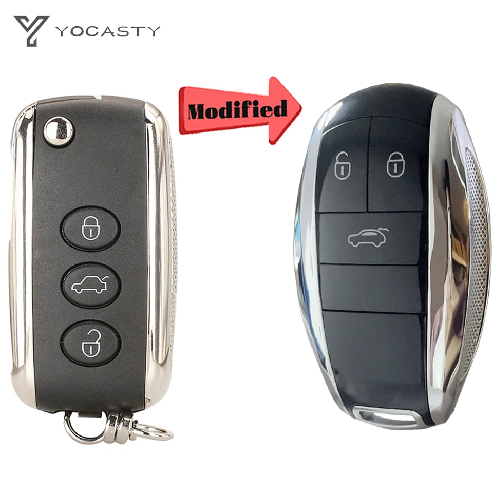 Skladanie jocasty Flip Flip Diaľkové vozidlo Kľúčok na kľúče pre puzdro pre Bentley Mulsanne Continental Hurtling GT Flying Spur KR55WK45032