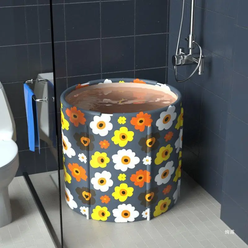 Skladanie veľkej kúpeľňovej kúpeľne kúpeľné vedro Round Prenosná vaňa ľahké skladovanie Kúpala vaňa pre dospelých ubytovacích domácností