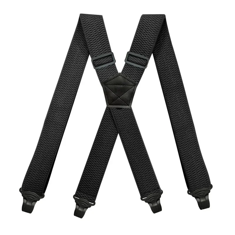 Skladateľky práce s ťažkými pracovnými prácami pre mužov 3,8 cm široké X-back so 4 plastovými sponami na sponky nastaviteľné elastické nohavice nohavice