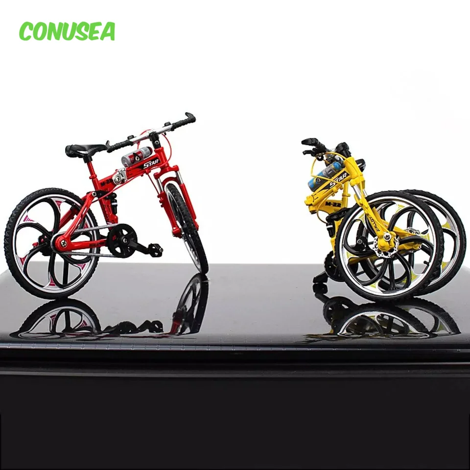 Skladateľný model bicyklov 1/8 kovového modelu v mierke kovový model Diecast City Vozidlo Mountain Bike Simulation Zliatie hračky Zbierka Nový rok darčeky