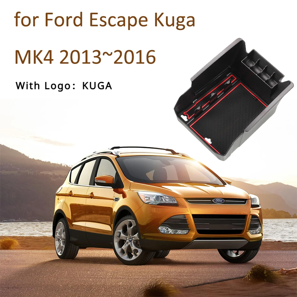 Skladovacia skrinka pre lakťové lakťové lakťové lakťové lakťové lakťové lakťové farby pre Ford Escape Kuga MK4 2013 ~ 2016 2014 2015 2015 Centrová konzola Sundries Organizátor Tray Accessories
