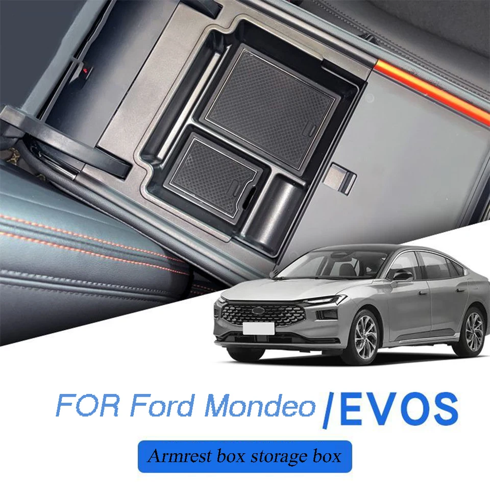 Skladovacia skrinka pre lakťové opierky pre Ford Fusion Mondeo Evos 2022 2023 ABS Auto Central Control Organizátor kontajnery Modifikácia podnos