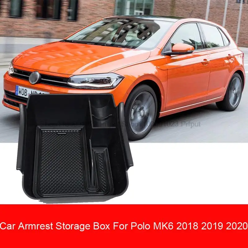 Skladovacia skrinka pre lakťové opierky pre VW Volkswagen Polo MK6 2018 2019 2020 Centrálny ovládací kontajner Stowing Tidying Auto Organer