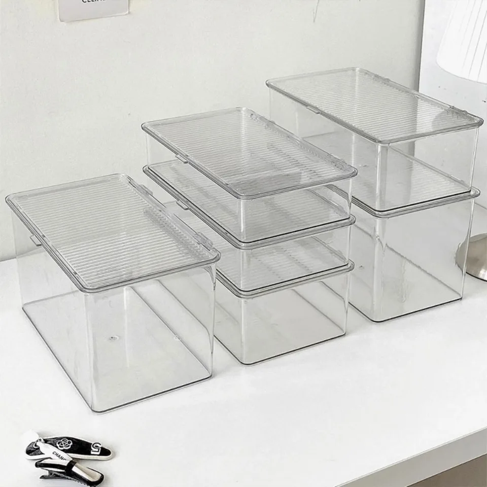 Skladovacia skrinka pre stolné počítače Transparentné domáce maznáčiky kancelárske potreby ručné úložné box