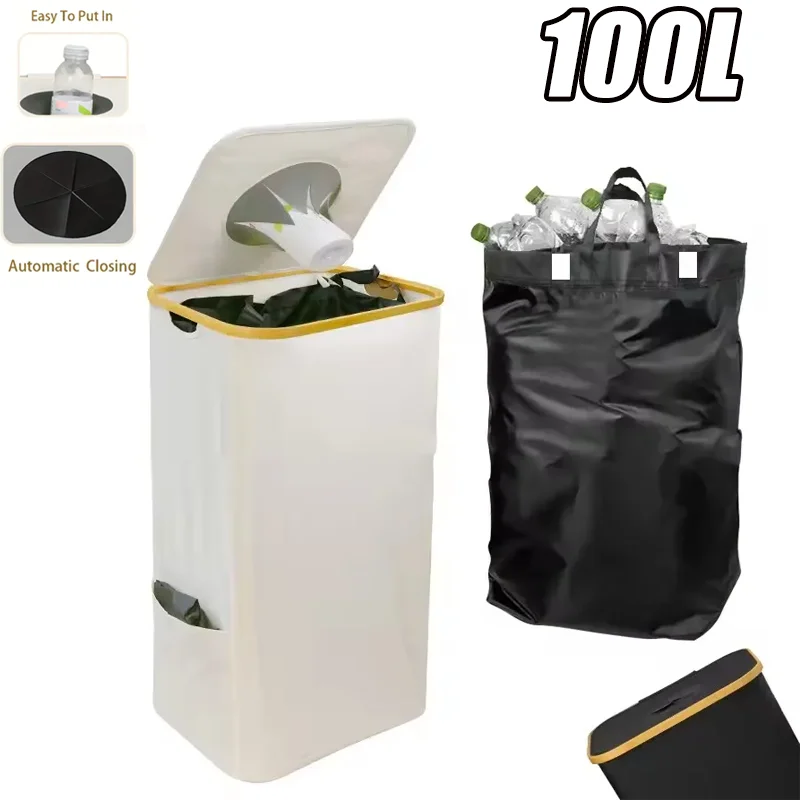Skladovací kôš s recyklovateľným vekom recyklovateľným fľašovým skladom košík zrúteným organizátorom fľaše Organizátor fľaše Odnímateľný organizátor kabelky