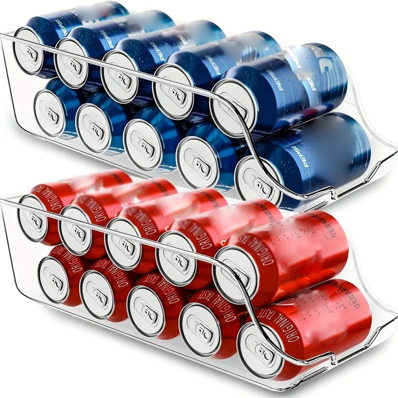 Skladovací nápoj Storage Box pivo plechovky sóda Automatické valcovanie Dispenzer kuchyňa Chladnička Organizátor chladničky držiak na držiak na chladničku
