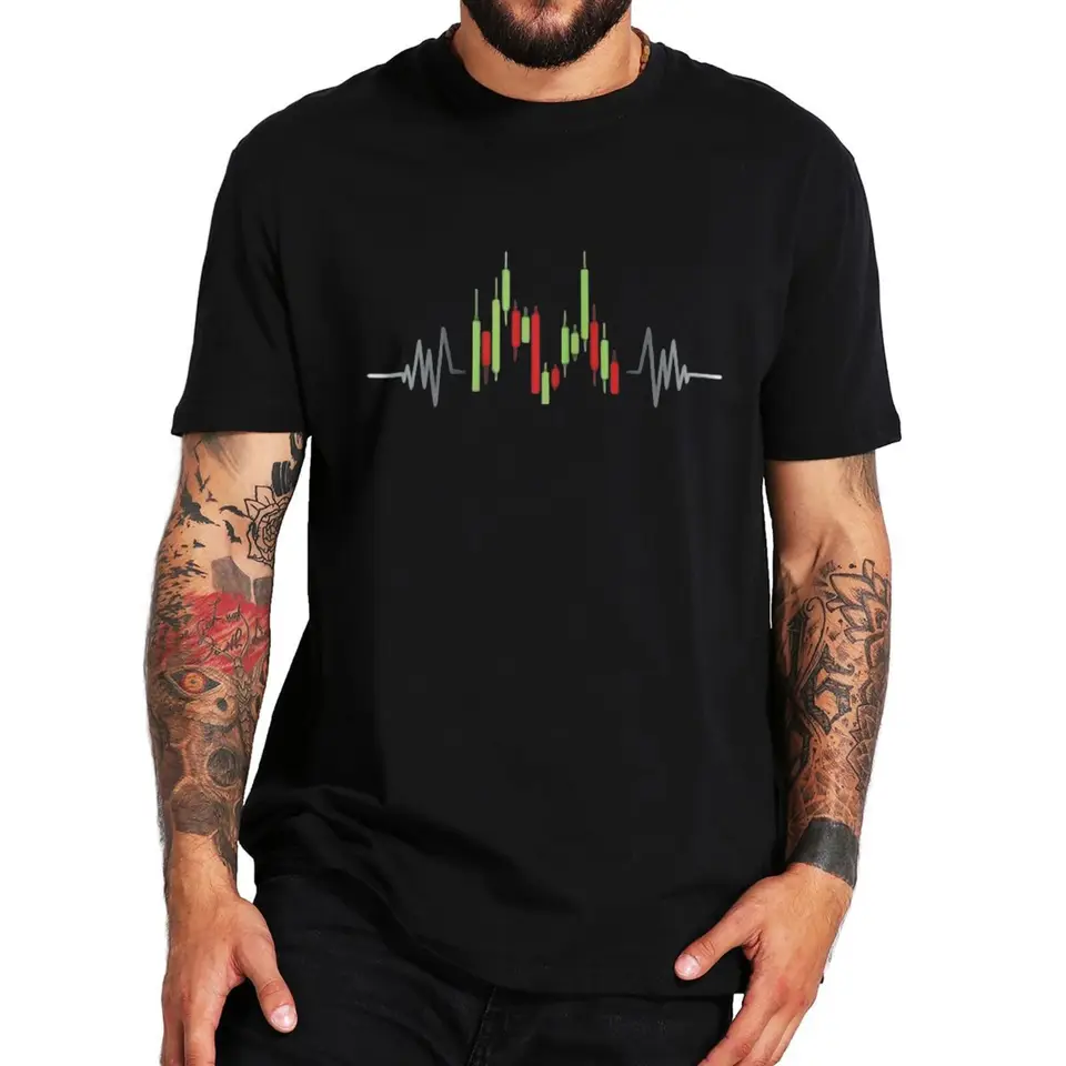 Skladovanie srdcového rytmu Tiekot Funny Crypto Coin Trader Geek Darček TEE Topy Cotton Unisex O-Neck Casual T-Shirts