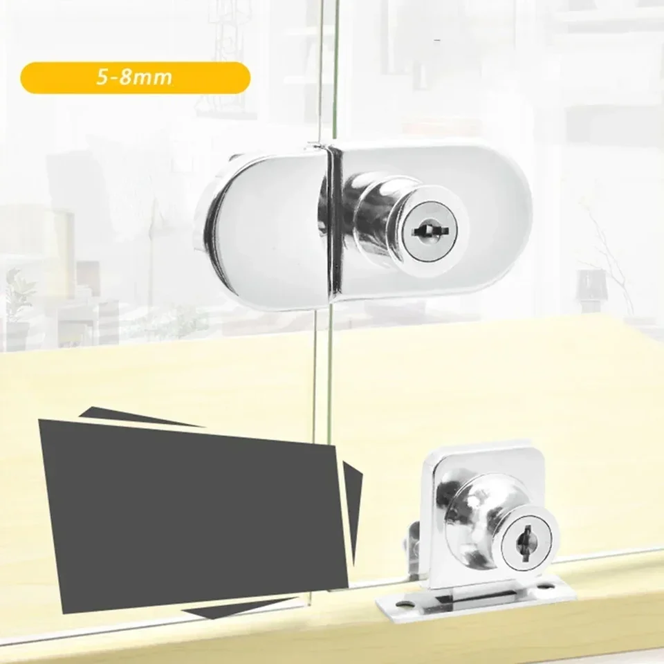 Sklenená skrinka/ukážka zámkov Zinok Zinc Zincový sklenený zámok Dvere Display Display Double Door Zámok s klávesmi Hardware