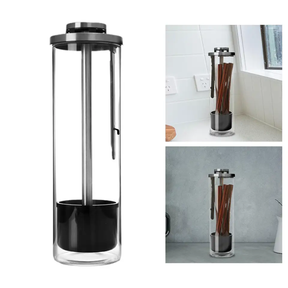 Sklenená slama DispenSer Riadiv Organizátor Caddy Canpsticks Držiteľ pre bendy slamky
