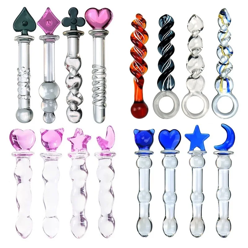 Sklenené krištáľové dildo análne zástrčka lesbická sexuálna hračka vaginálna klitorisová stimulácia Stick hladký sex Produkt pre ženskú masturbáciu