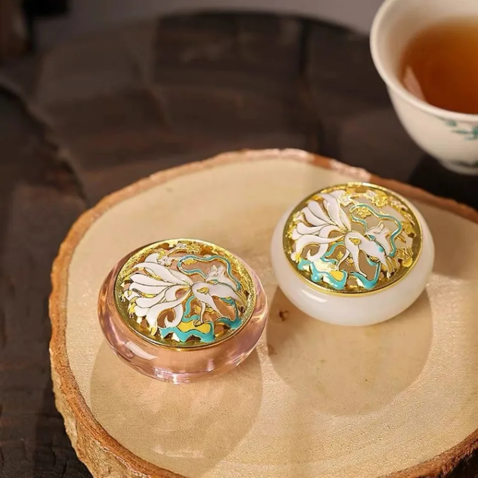 Sklenený jade tanier Mini glazúru jade jade horák Domáca dekorácia dutá aromaterapia kachle santalové drevo ornament Mini aróma horák