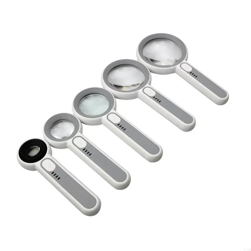 Sklo 02 dB s LED svetlami, 30 -x sklenené šošovky vreckového osvetleného šialenec čítania pre seniorov