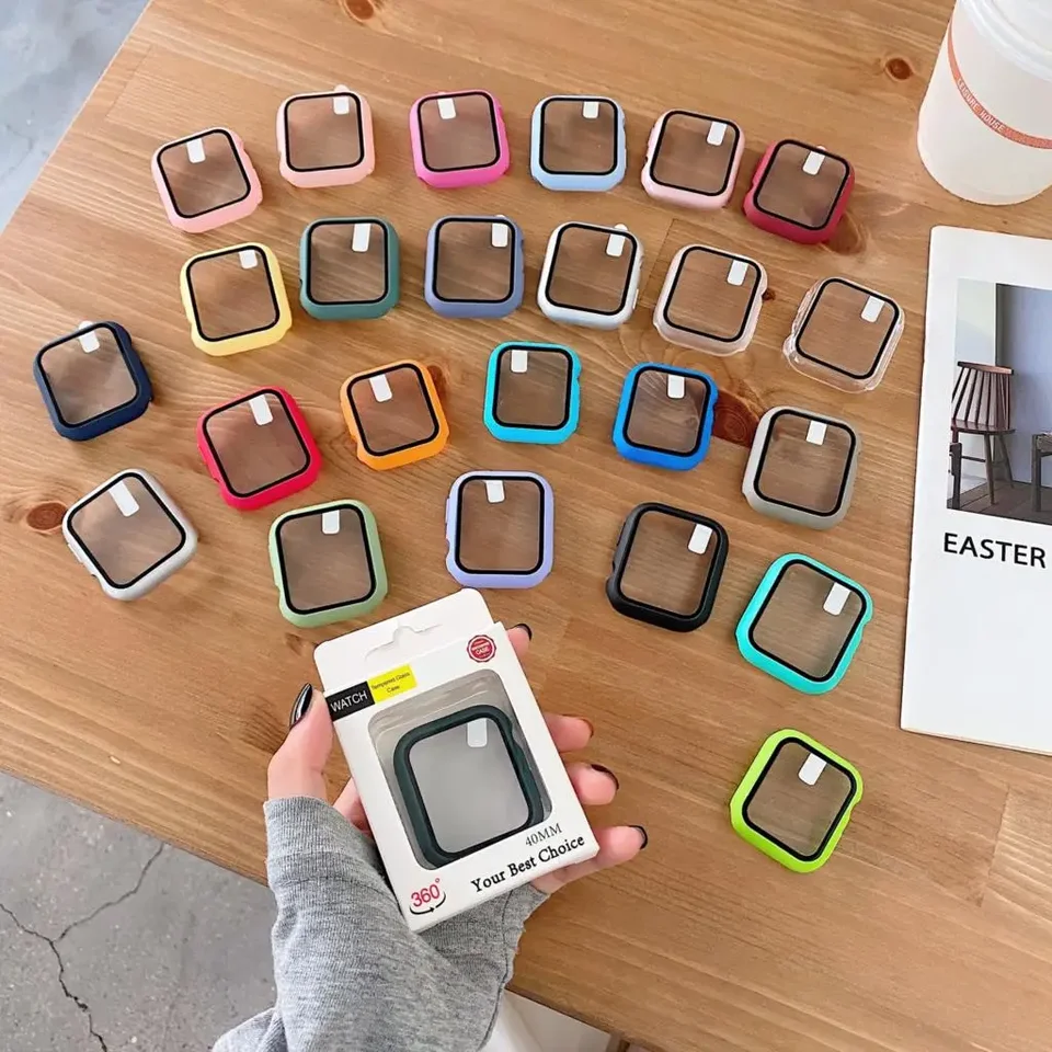 Sklo+kryt pre Apple Watch Case 44 mm 40 mm 42 mm 38 mm nárazník Chránič pre Apple Watch Accessories 9 8 7 6 5 4 3 41 mm 45 mm