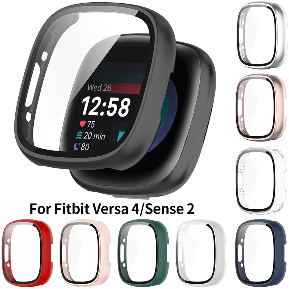 Sklo+puzdro pre Fitbit Versa Sensa 2 Watch Ochranný nárazník Hard PC Shell HD Ochnate