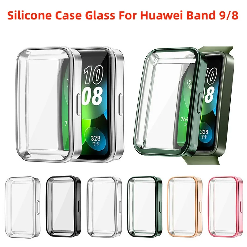 Sklo silikónového puzdra pre Huawei Band 9 8 Smart WatchBand Screen Cover Case Puys pre Huawei Band 8 Huawei Band9 Bumper Shell