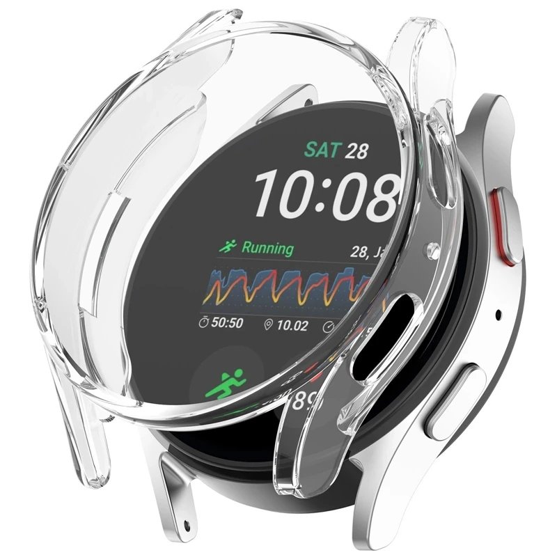 Sklo silikónového puzdra pre samsung galaxy hodinky 7 40 mm 44 mm všestranná chránič obrazovky Soft Soft TPU Ochranný kryt Watch7 44 mm puzdro