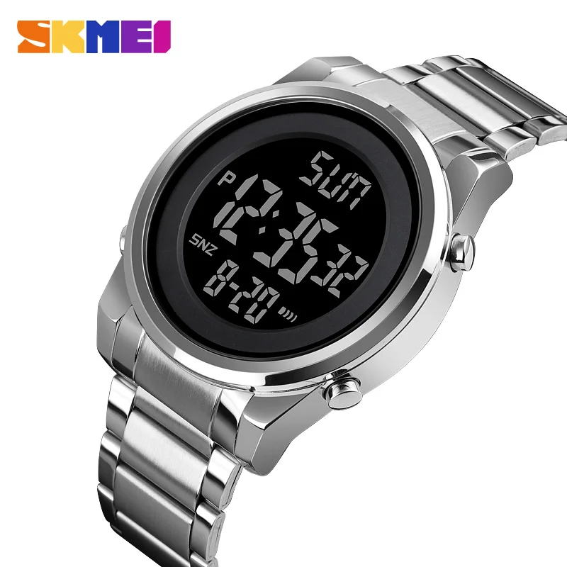 Skmei 1611 Chrono Odpočítajte alarmovú hodinu pre pánske reloj hombre digitálne 2 -časové hodinky módne vedené muži digitálne náramky