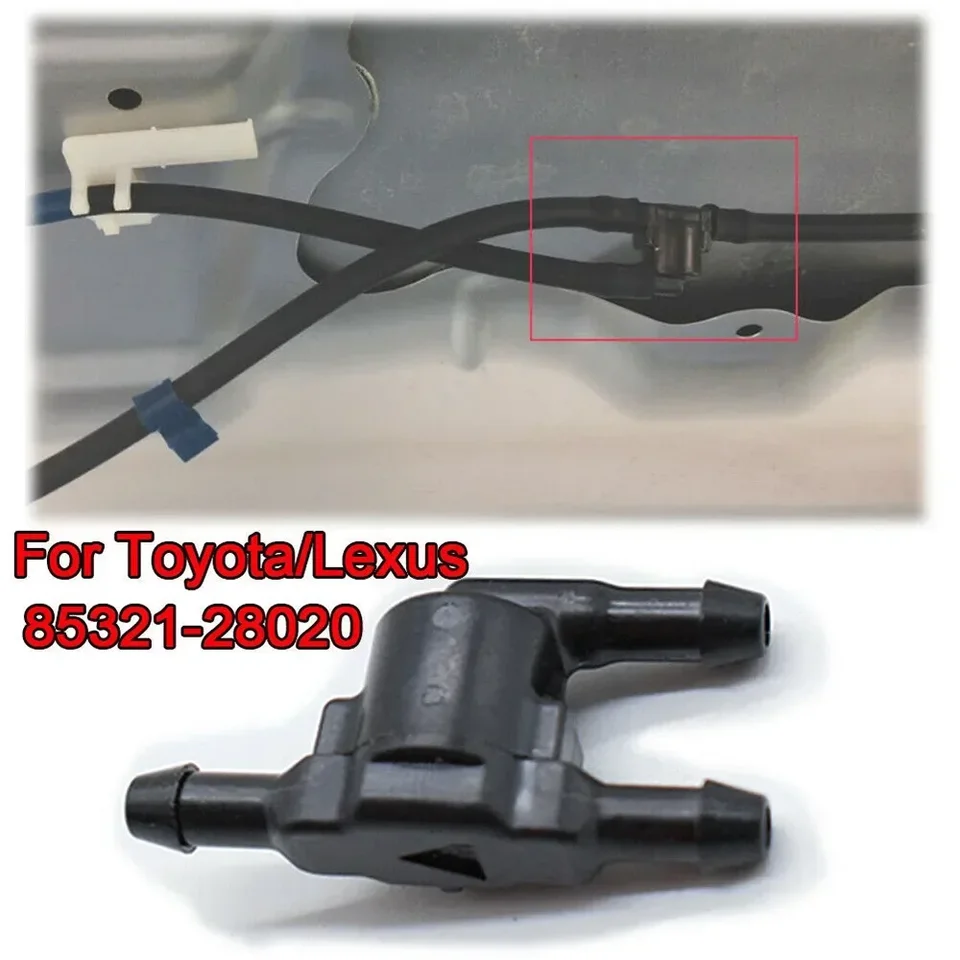 Skontrolujte, či je Wiper Washer Wiper Wiper Wiper, aby sa spoločnosť Toyota pre Corolla pre Lexus LX570 8532128020 Spray Rúrky s 3-cestným ventilom plastového príslušenstva