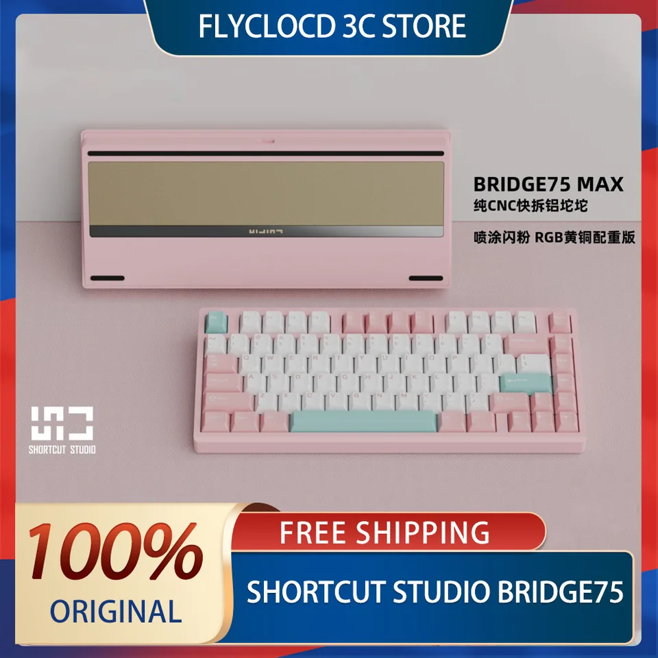 Skratka Studio Bridge75 Mechanická klávesnica bezdrôtová klávesnica Bluetooth 3Mode RGB Vlastná dlhá výdrž hliníkovej hliníkovej klávesnice