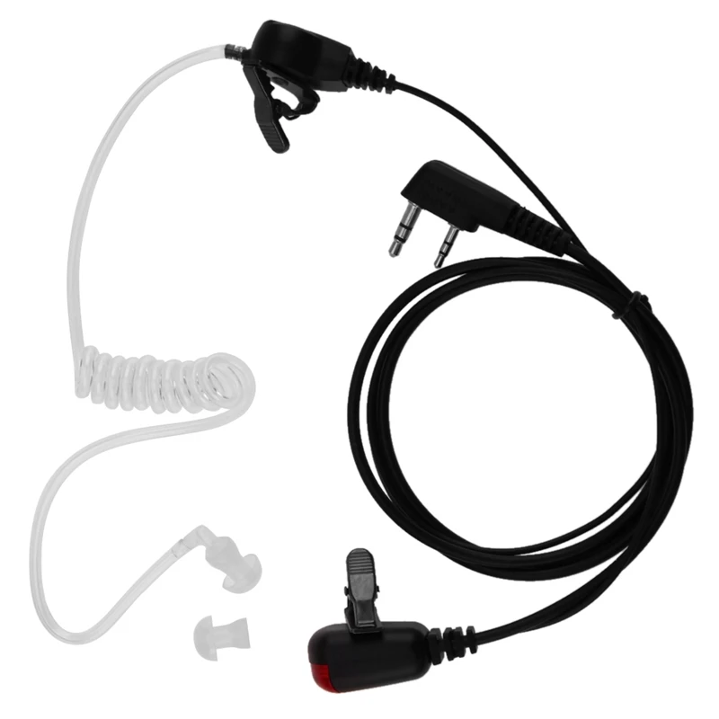 Skrytá akustická vzduchová trubica slúchadlá PTT Mic s indikátorom ľahkého rádiového slúchadla pre Baofeng Walkie Talkie pre Kenwood-A45R