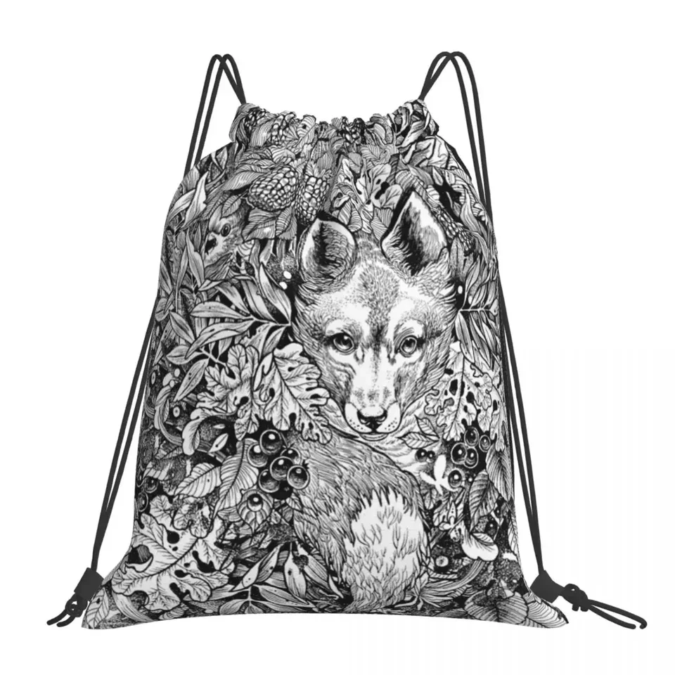 Skryté batohy Fox Multifunkcie prenosné vrecká na šnúrku šnúrky vreckovky vrecko na ukladanie vrecka Bookbag pre cestujúcich